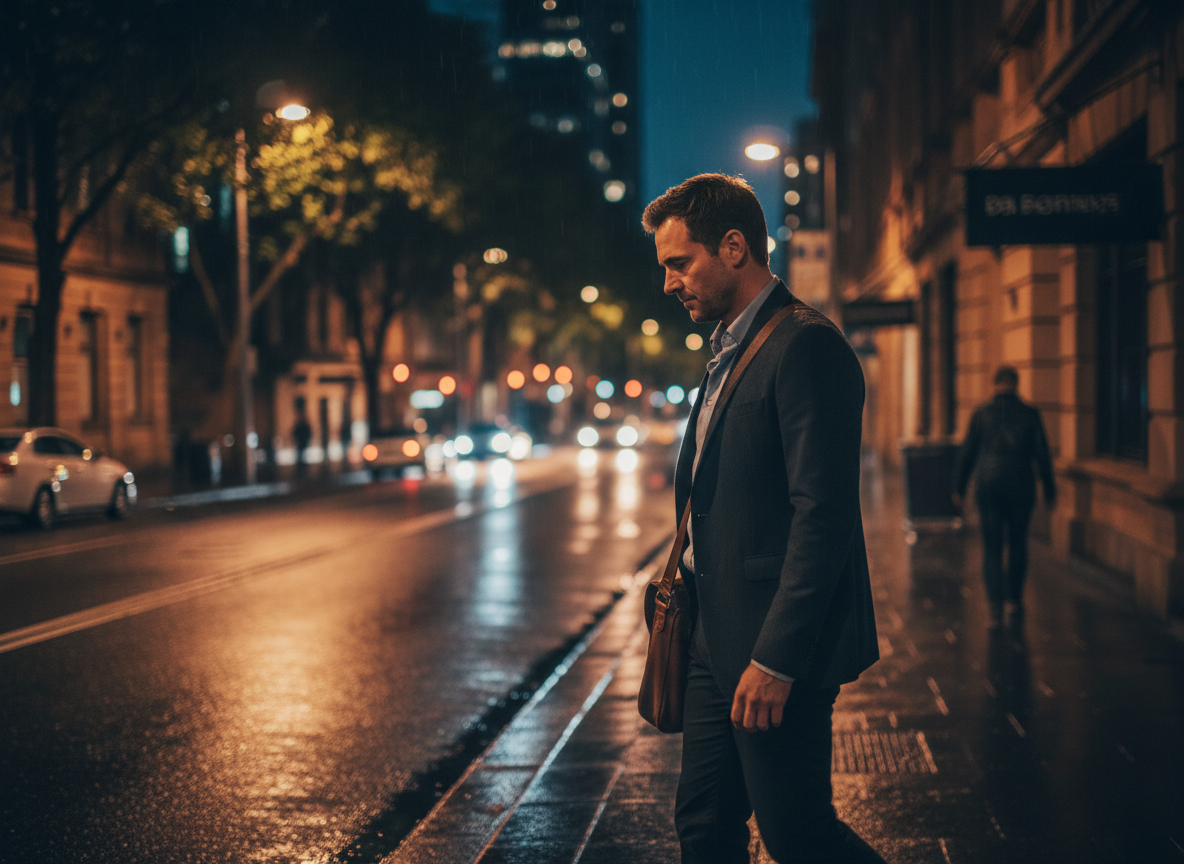 Lonely man in the city